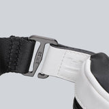 Detachable black straps of La Sacha Panda, the black and white streetwear bum bag from cawa.me