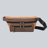 La Sacha copper, a brown streetwear bum bag with a black zipper and straps from cawa.me