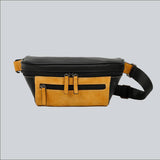 La Sacha Camaro, a black and yellow streetwear bum bag with a black zipper and straps from cawa.me