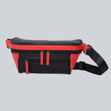 La Sacha Racing, a black and red streetwear bum bag with a black zipper and straps from cawa.me