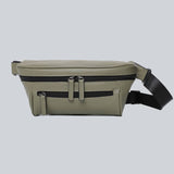 La Sacha khaki, a khaki green streetwear bum bag with a black zipper and straps from cawa.me