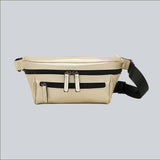 La Sacha Gold, a golden streetwear bum bag with a black zipper and straps from cawa.me