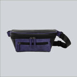 La Sacha Amethyst, a purple and black streetwear bum bag with a black zipper and straps from cawa.me