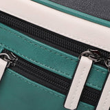 Close-up of the green and black faux leather streetwear bum bag from cawa.me