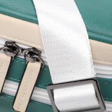 Close-up of the green faux leather streetwear bum bag from cawa.me